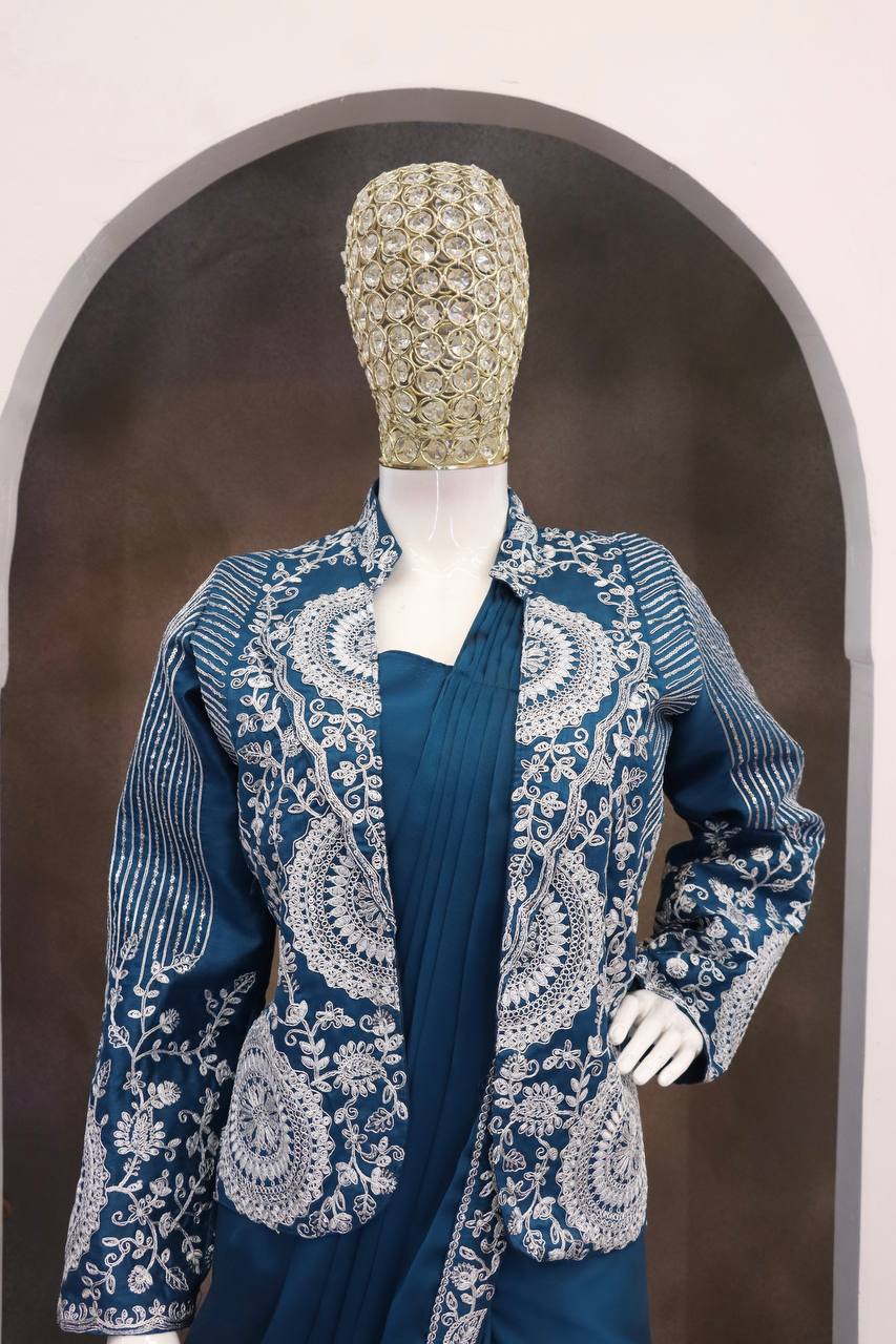 Experience effortless luxury with this premium ready-to-wear saree