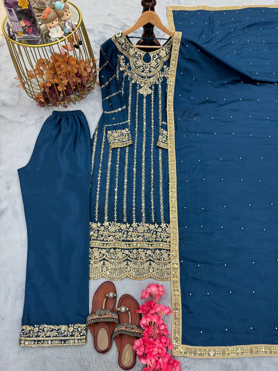 PREMIUM DESIGNER READYMADE TOP PLAZZO & DUPATTA COLLECTIONS