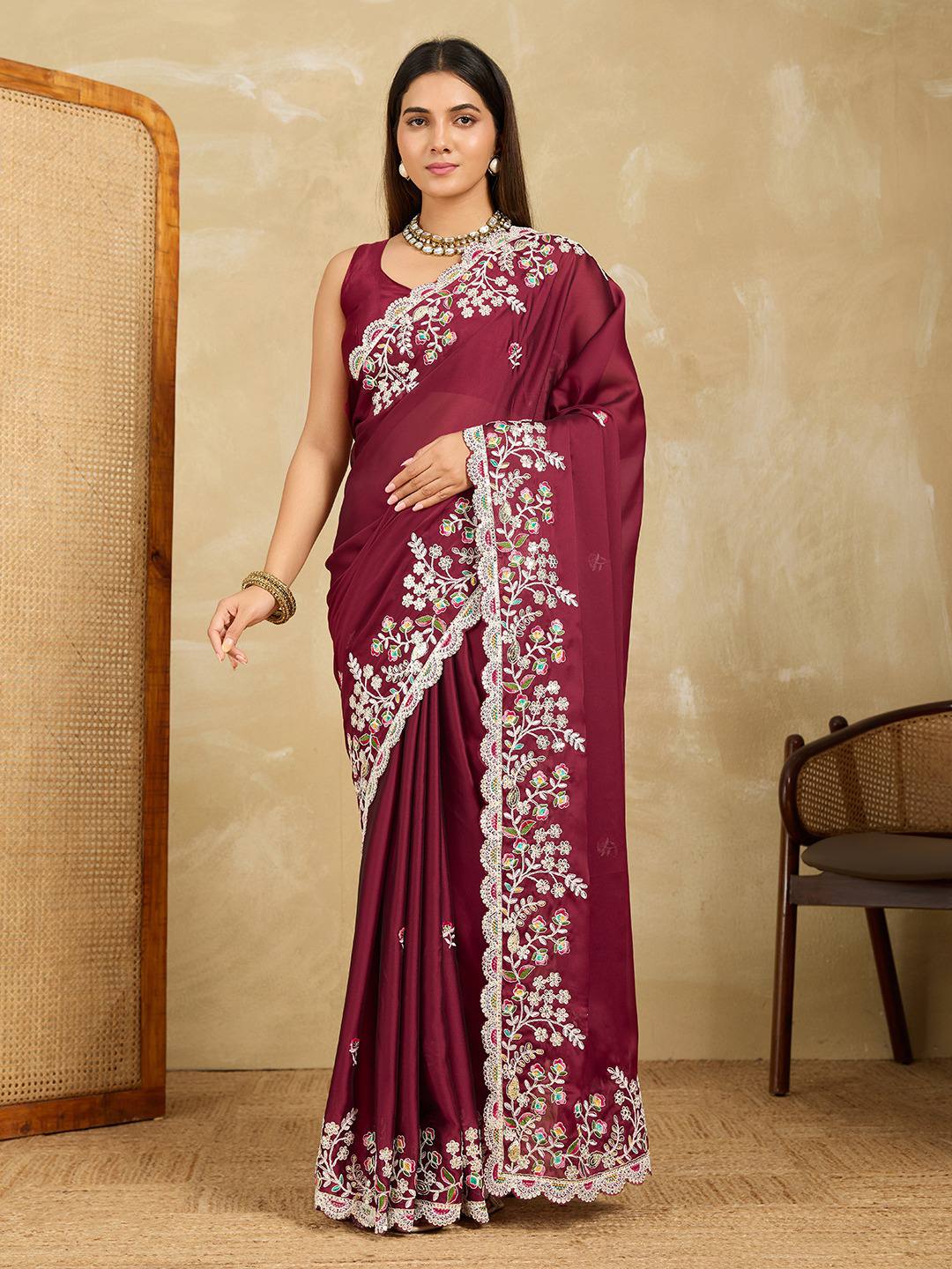 Party Wear Soft Rangoli Silk Saree
