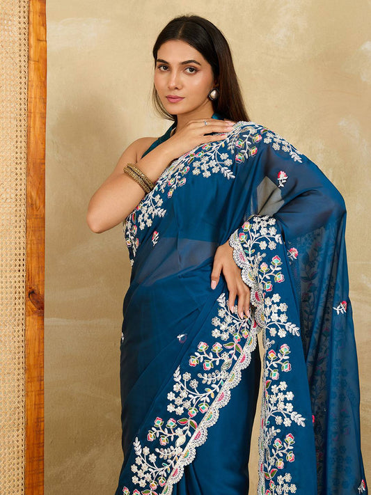 Party Wear Soft Rangoli Silk Saree