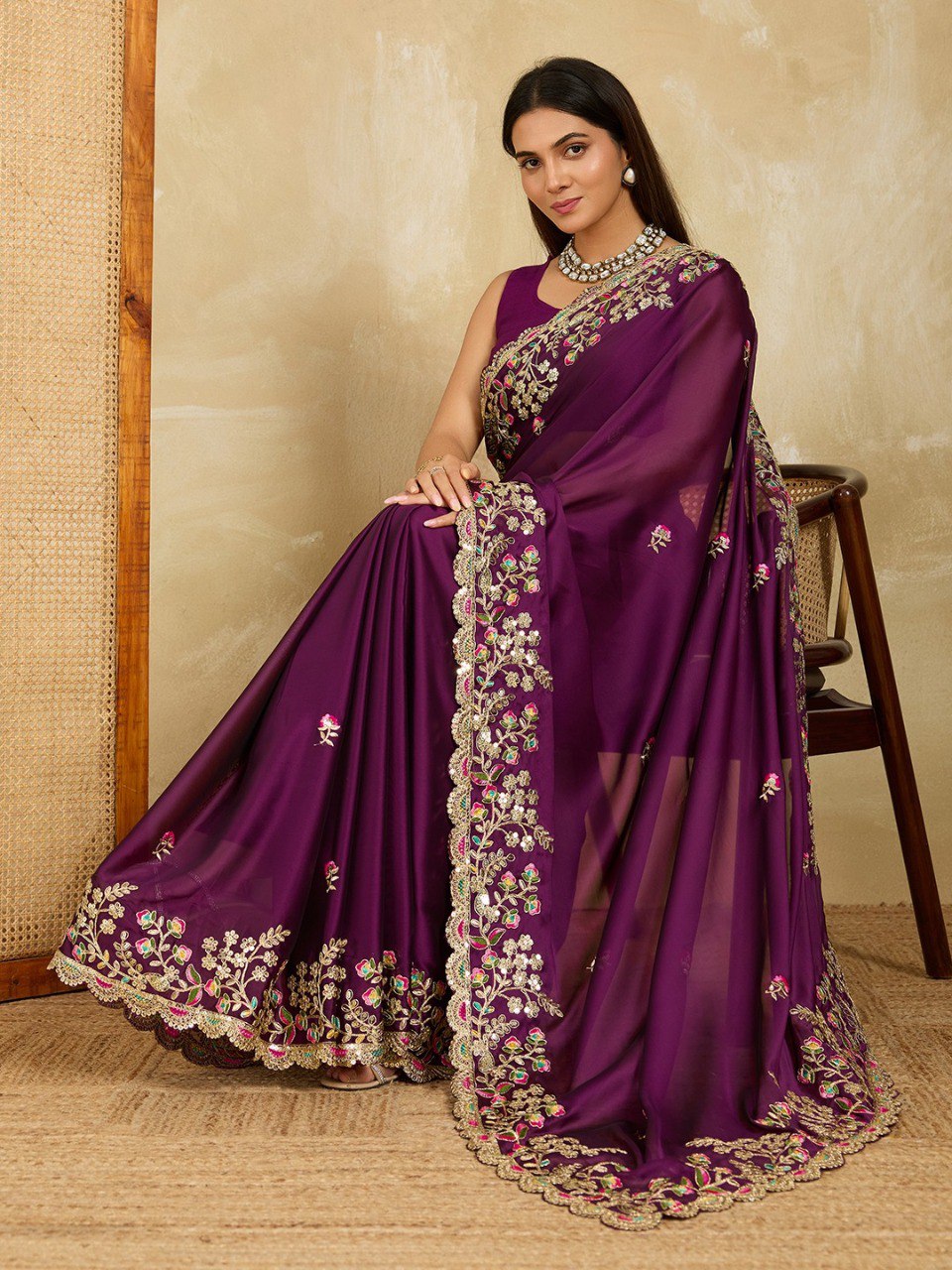 Party Wear Soft Rangoli Silk Saree
