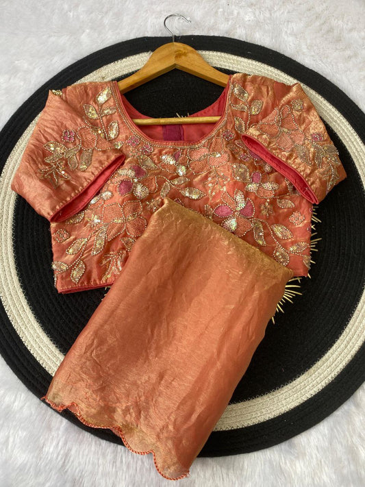 Beautiful soft space silk fandy sattin celebrity inspired saree