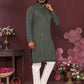 Premium Smart Silk With Embroidery Mirror work Men's Kurta
