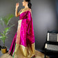 SOFT SILK WITH ATTRACTIVE GOLD JARI SAREE