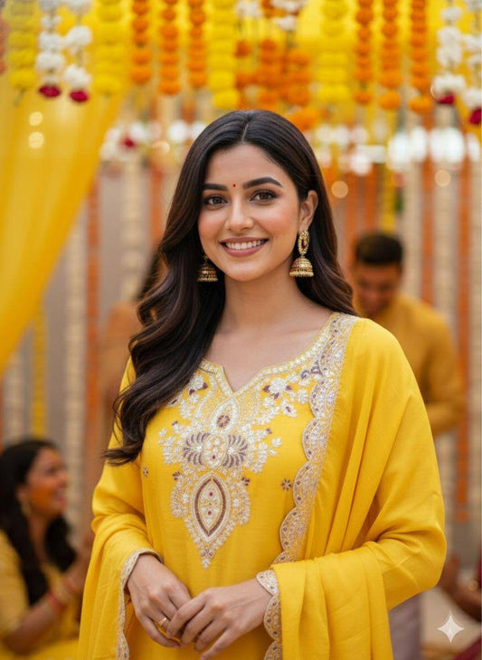 EXCLUSIVE AND TRENDY FOR WEDDING SEASON OUR SEQUENCE EMBROIDERED TOP PLAZZO