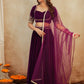 9000 velvet lehenga with Dori & sequins border work on waist Choli