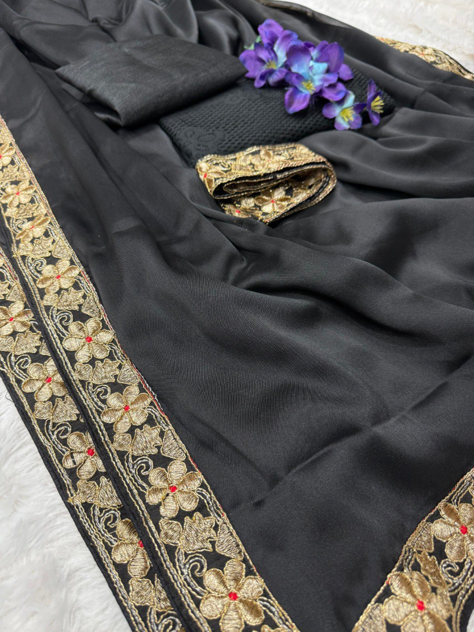 Premium Rangoli silk with designer embroidery lace border saree