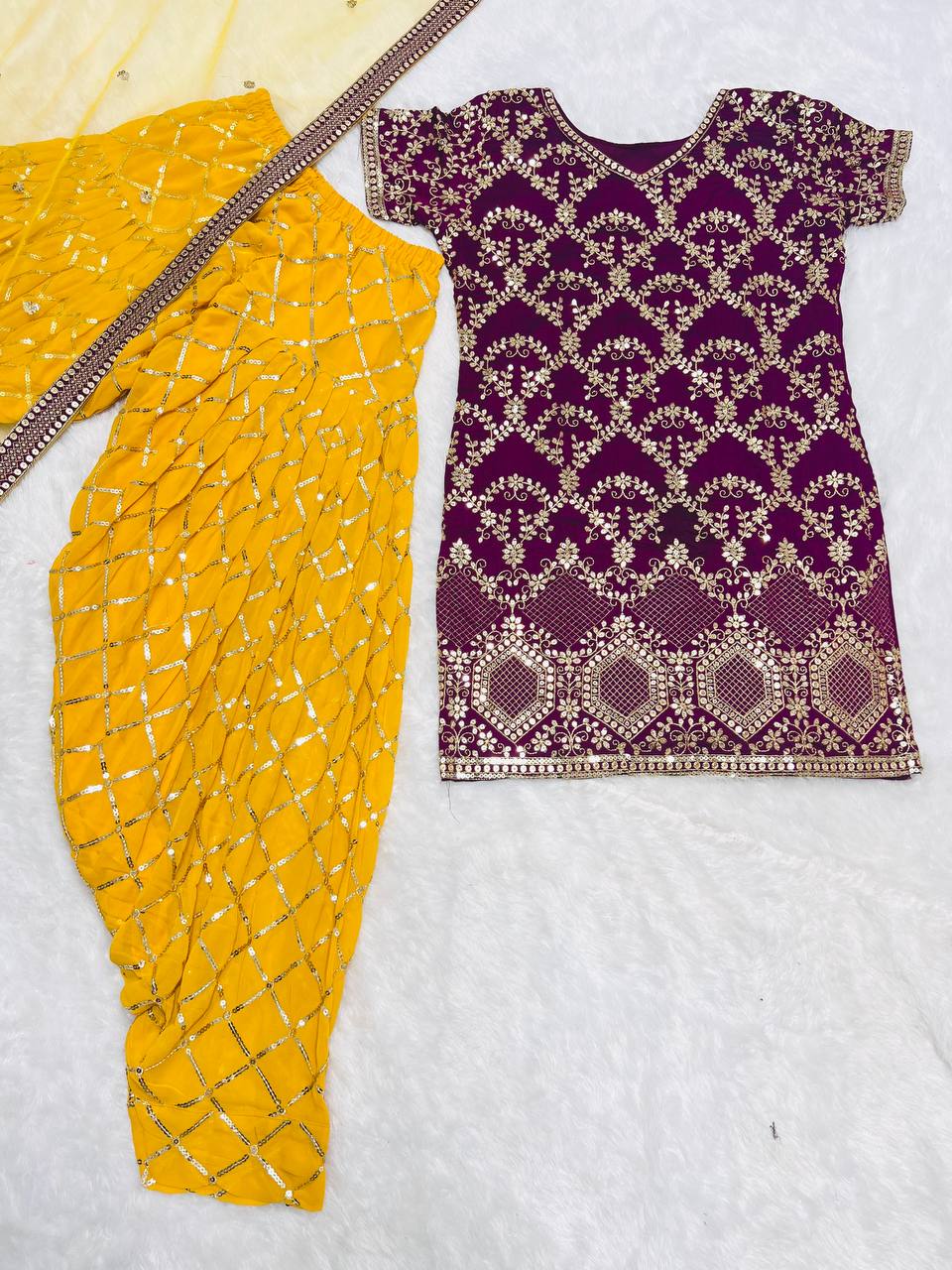 New Ready-made Collection With Heavy Embroidery Sequence Work Top-Patiala