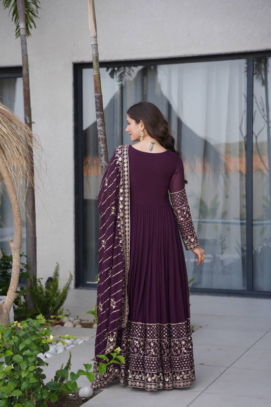 Designer Embroidered Anarkali Gown Dupatta Collection