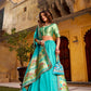 Soft Silk (Paithani) Zari Weaving Work With Sequins and Thread Embroidery Lehenga Choli