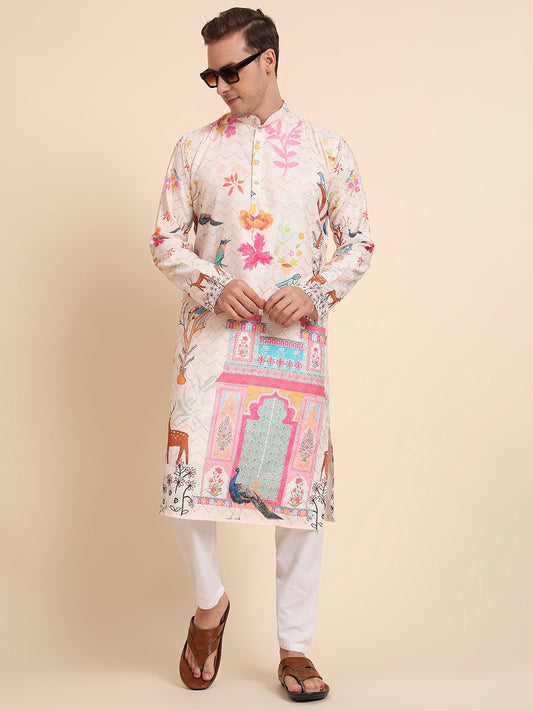 Carnival Special Cotton Digital Crochet Men's Kurta
