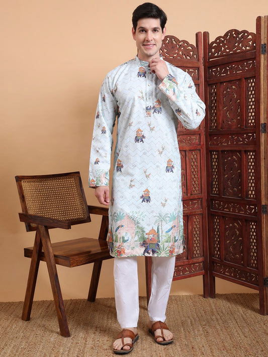Carnival Special Cotton Digital Crochet Men's Kurta