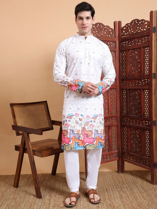 Carnival Special Cotton Digital Crochet Men's Kurta