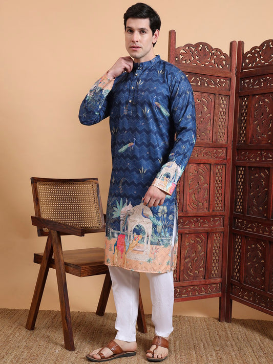 Carnival Special Cotton Digital Crochet Men's Kurta