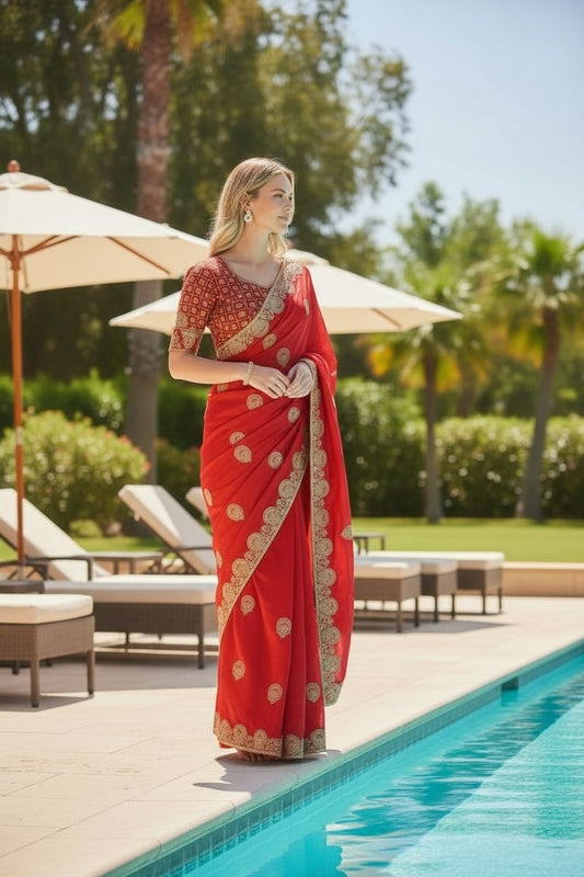 Heavy Fandy Satin Silk Saree