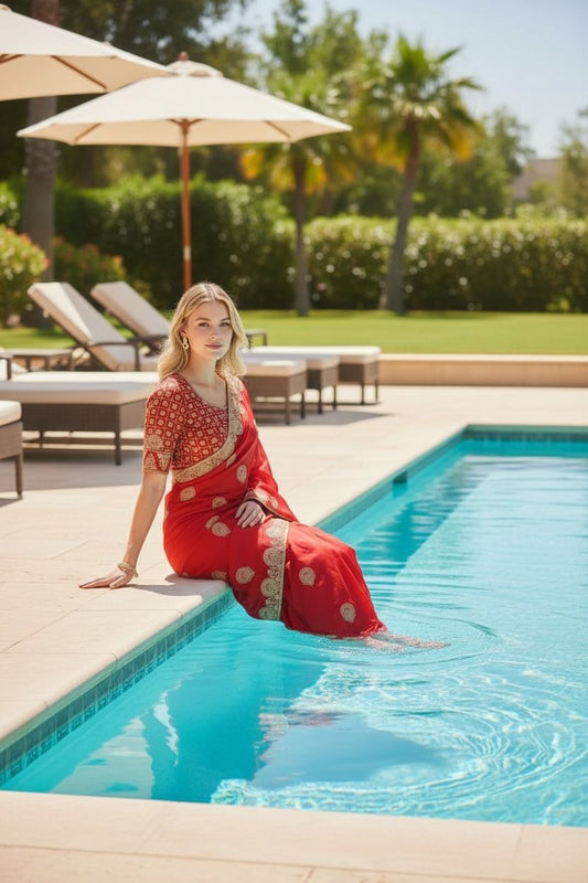 Heavy Fandy Satin Silk Saree