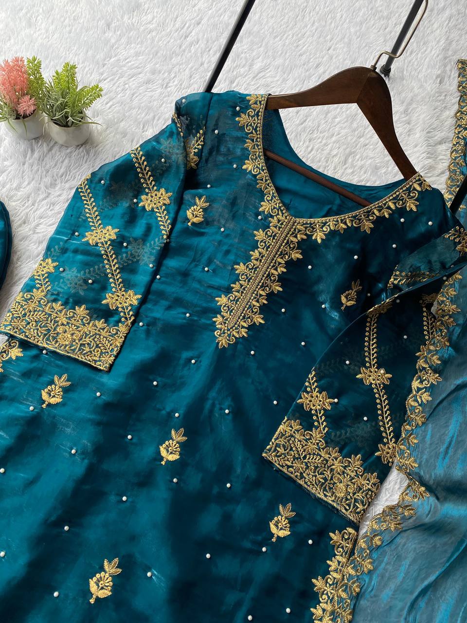 EXCLUSIVE AND TRENDY FOR WEDDING SEASON OUR SEQUENCE EMBROIDERY PLAZZO