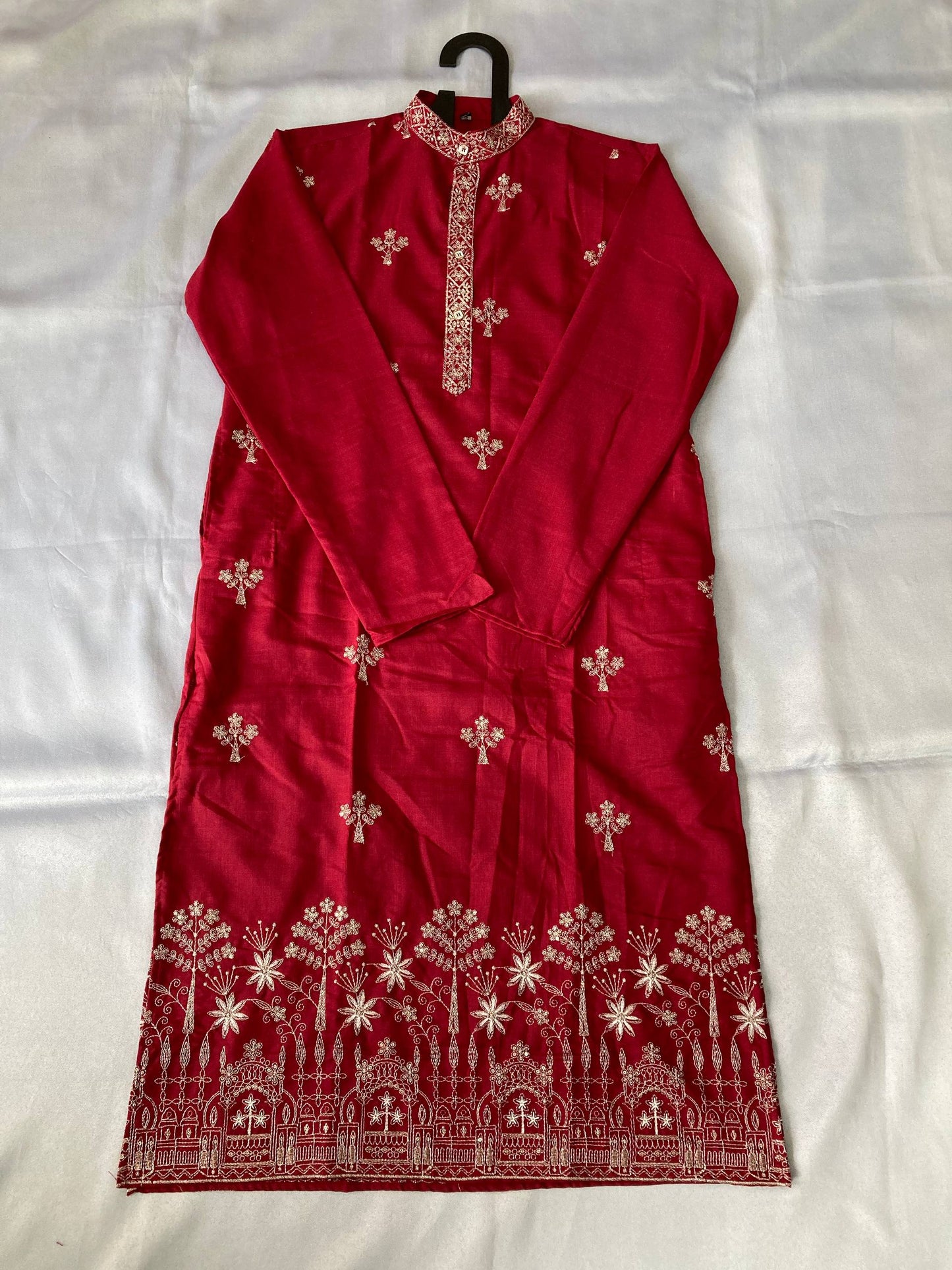 Traditional Wedding Collection Cotton Embroidery Work Men's Kurta