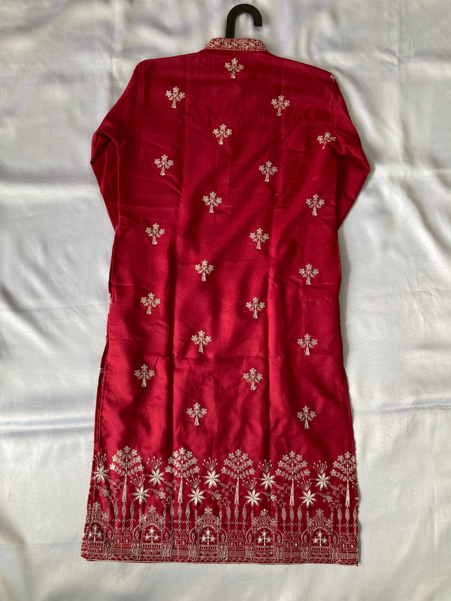 Traditional Wedding Collection Cotton Embroidery Work Men's Kurta