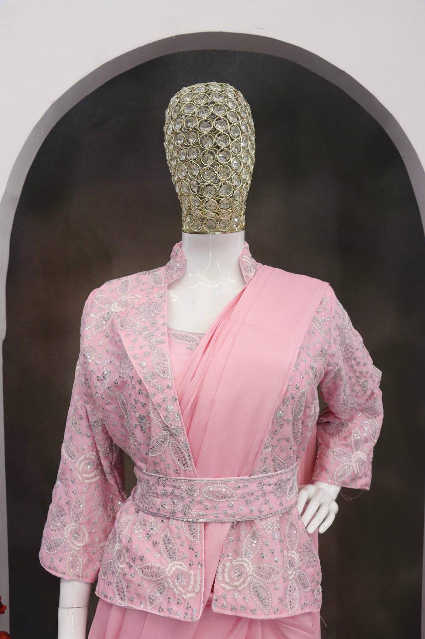 Experience effortless luxury with this premium ready-to-wear saree