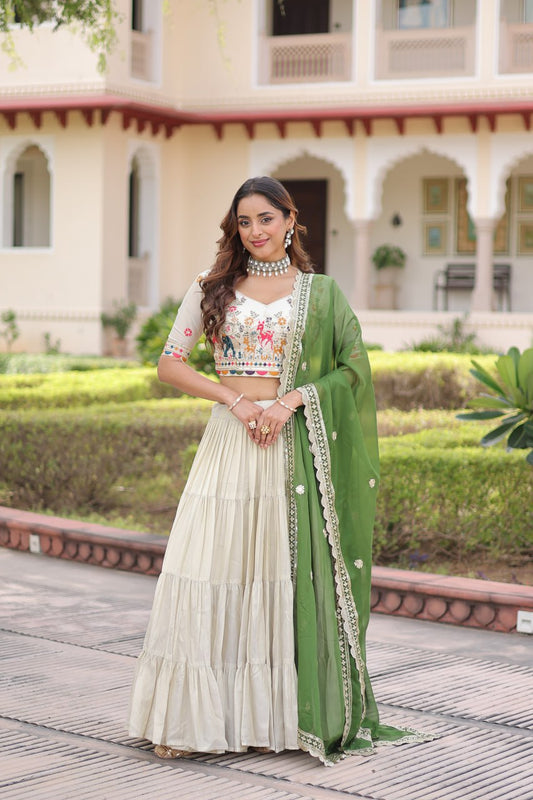 Cosmos silk with Standard Frill stitching lehenga choli