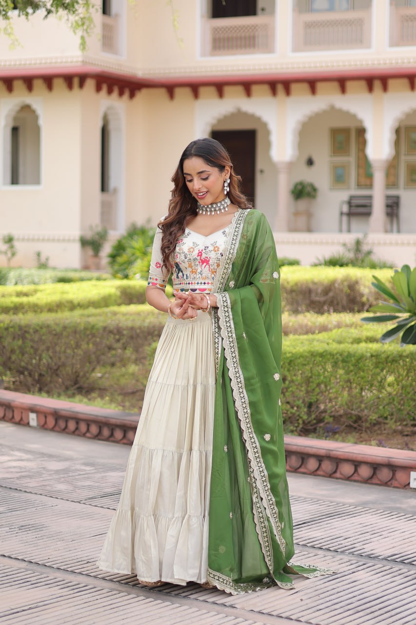 Cosmos silk with Standard Frill stitching lehenga choli