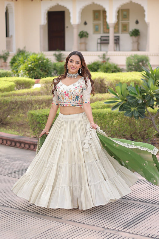 Cosmos silk with Standard Frill stitching lehenga choli
