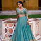 Zari Shimmer Sequins and Thread Embroidery Work Lehenga