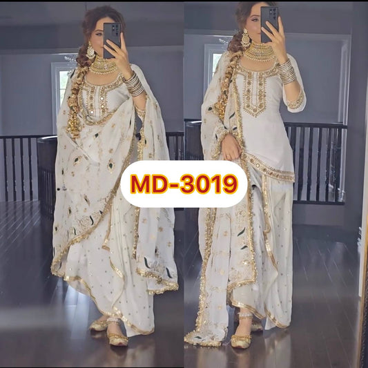 New Designer Party Wear Look Top Dhoti Skirt and Dupatta