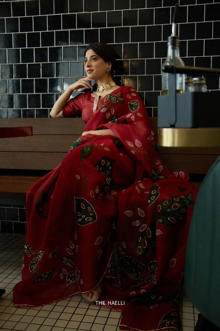 Soft Organza TABBY SILK Saree With Flower Print