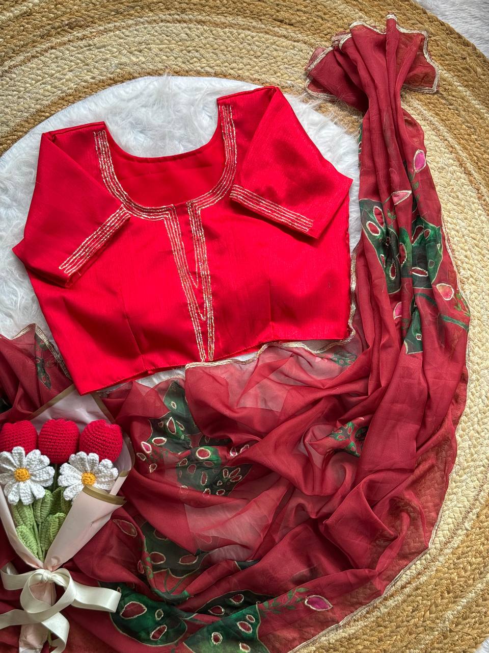 Soft Organza TABBY SILK Saree With Flower Print