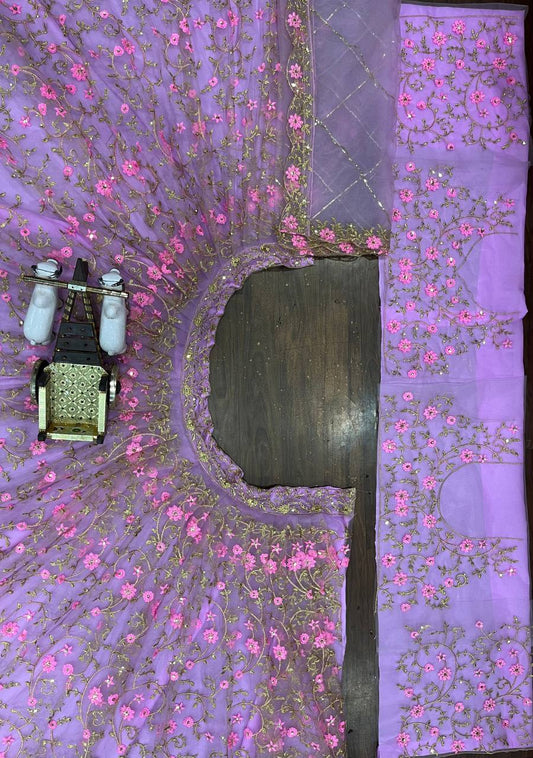 Launching 4 meter flared Soft Butterfly Net Sequins Embroidered Work Lehenga