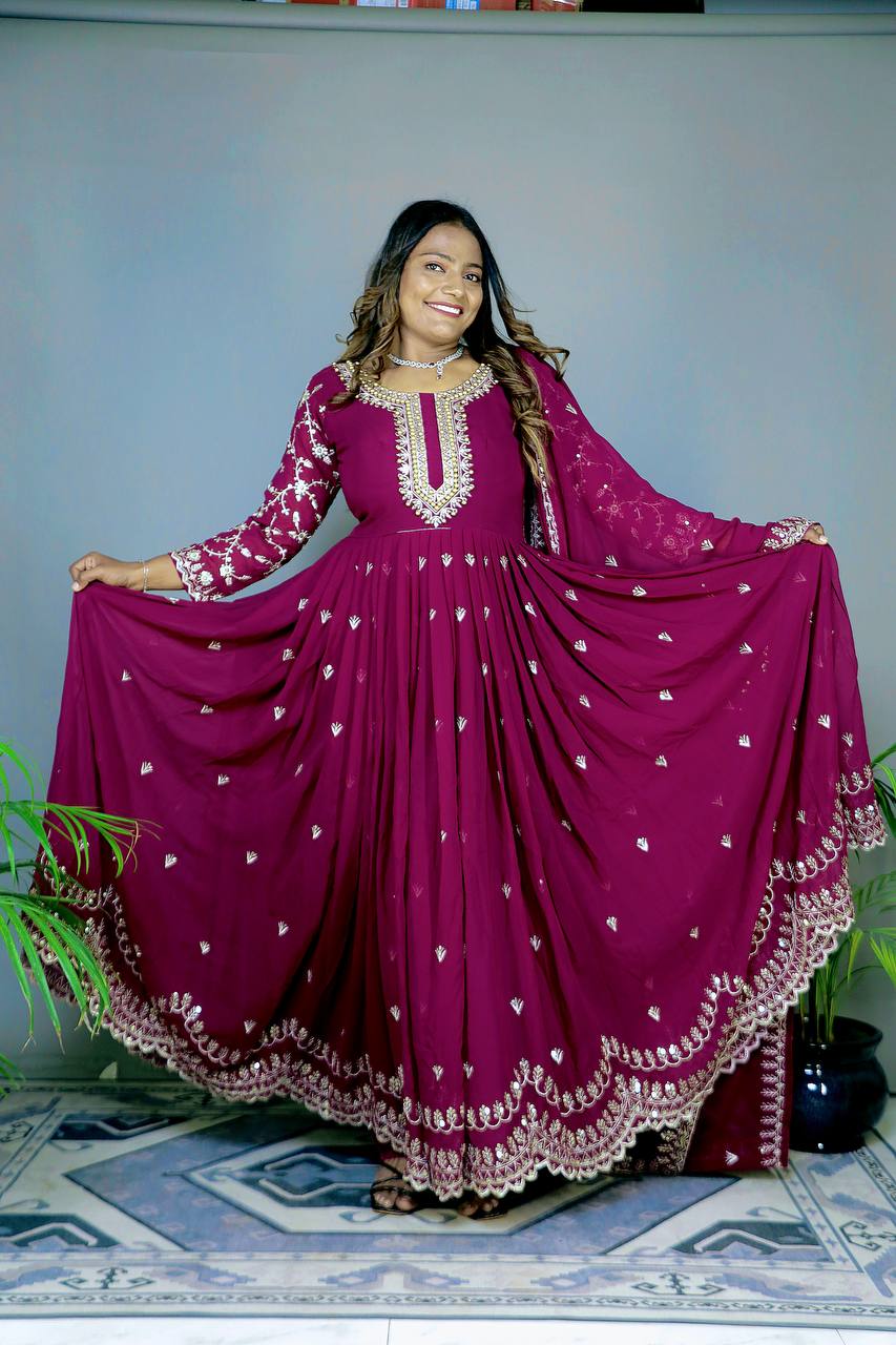 3 PIECE GOWN WITH  BEAUTIFUL DUPATTA AND BOTTOM