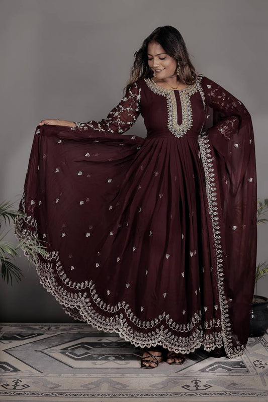 3 PIECE GOWN WITH  BEAUTIFUL DUPATTA AND BOTTOM