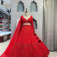 Einführung eines 4 Meter ausgestellten Coding Sequins Work Lehenga