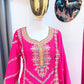 EID SPECIAL SEQUENCE EMBROIDERY ON SILK FABRIC TOP AND PLAZZO