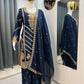 EID SPECIAL SEQUENCE EMBROIDERY ON SILK FABRIC TOP AND PLAZZO