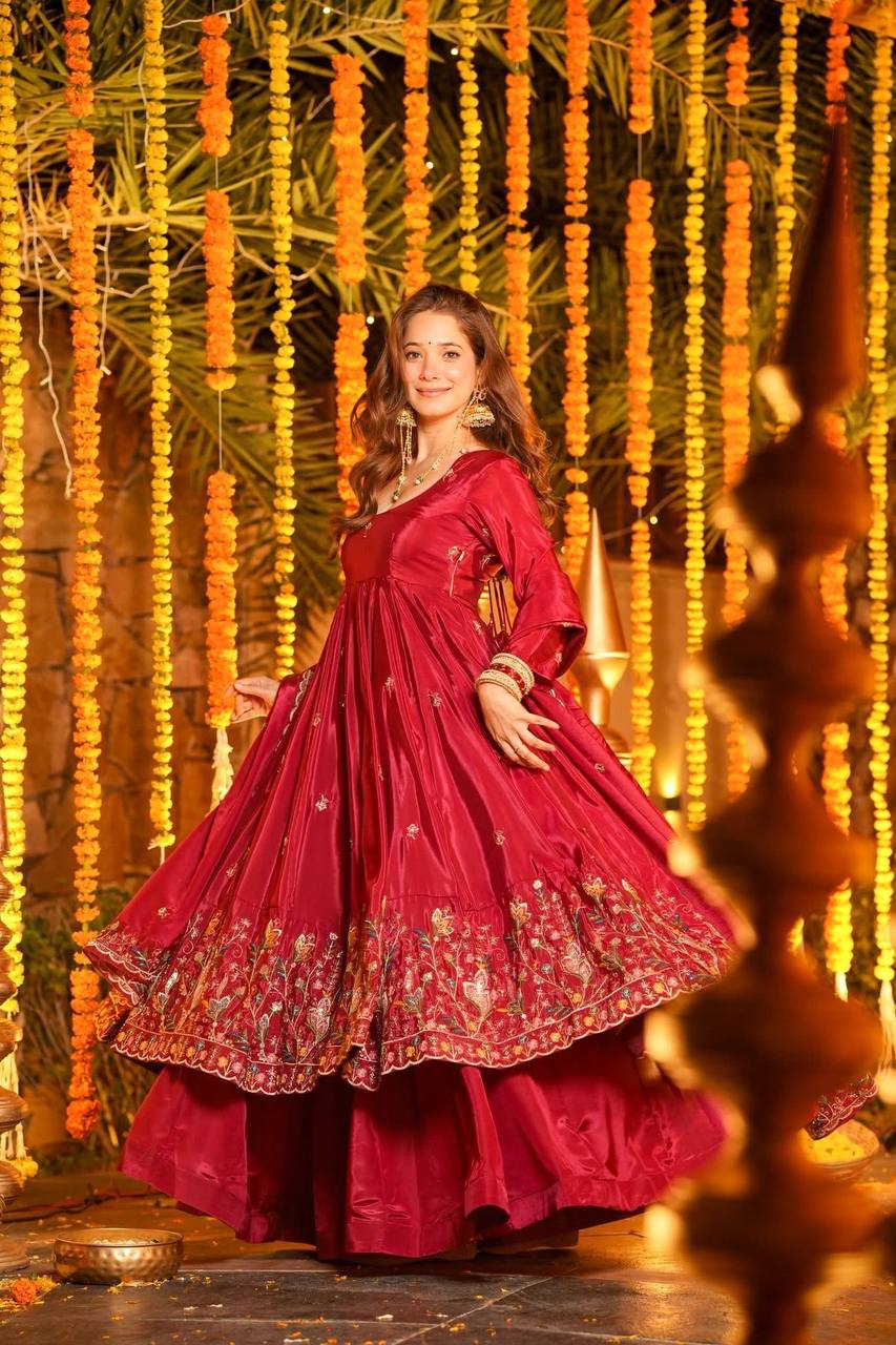 Heavy Silk With Multi Sequins & Thread work Suit