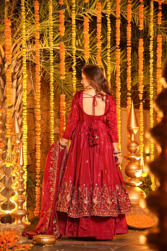 Heavy Silk With Multi Sequins & Thread work Suit