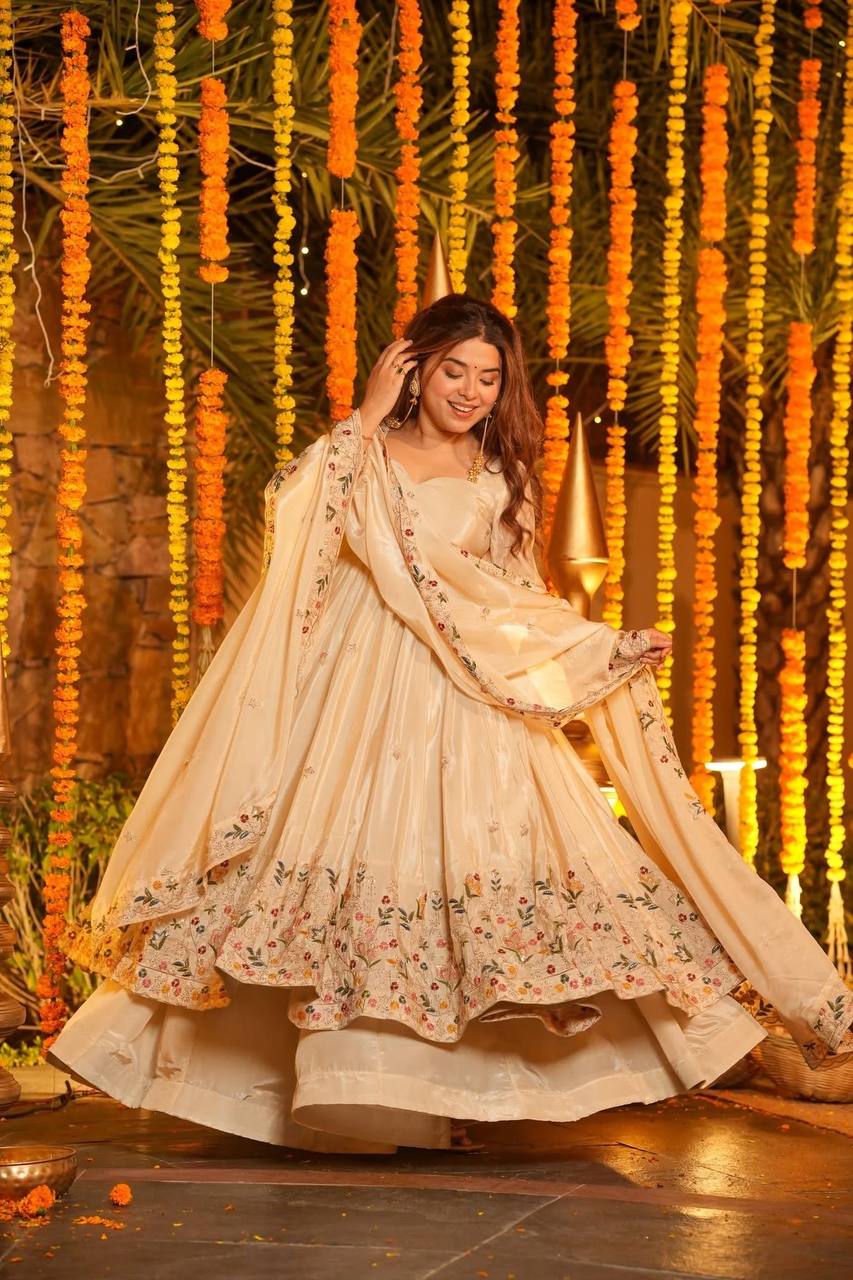 Heavy Silk With Multi Sequins & Thread work Suit