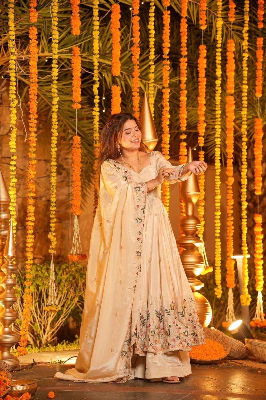 Heavy Silk With Multi Sequins & Thread work Suit