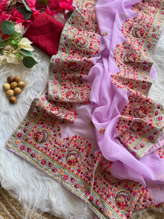 pure and soft Georgeett fabric saree