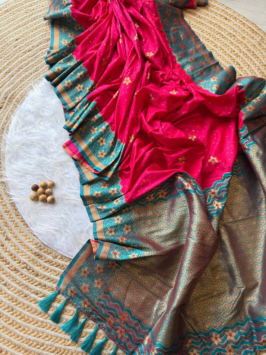 elegance with this exquisite Banarasi weaving silk
