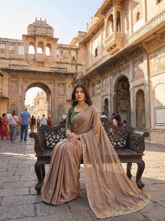 Party Wear Soft Rangoli Silk Saree