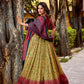Vichitra silk lehenga with delicate prints brings heritage vibes