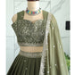 Heavy Star Fox Georgette Inner Attached American Crepe Silk Lehenga