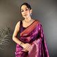 Super Soft silk banarasi saree with beautiful copper jari Saree