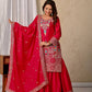 Launching New Designer Party Wear Look Top Sharara Plazzo and Dupatta