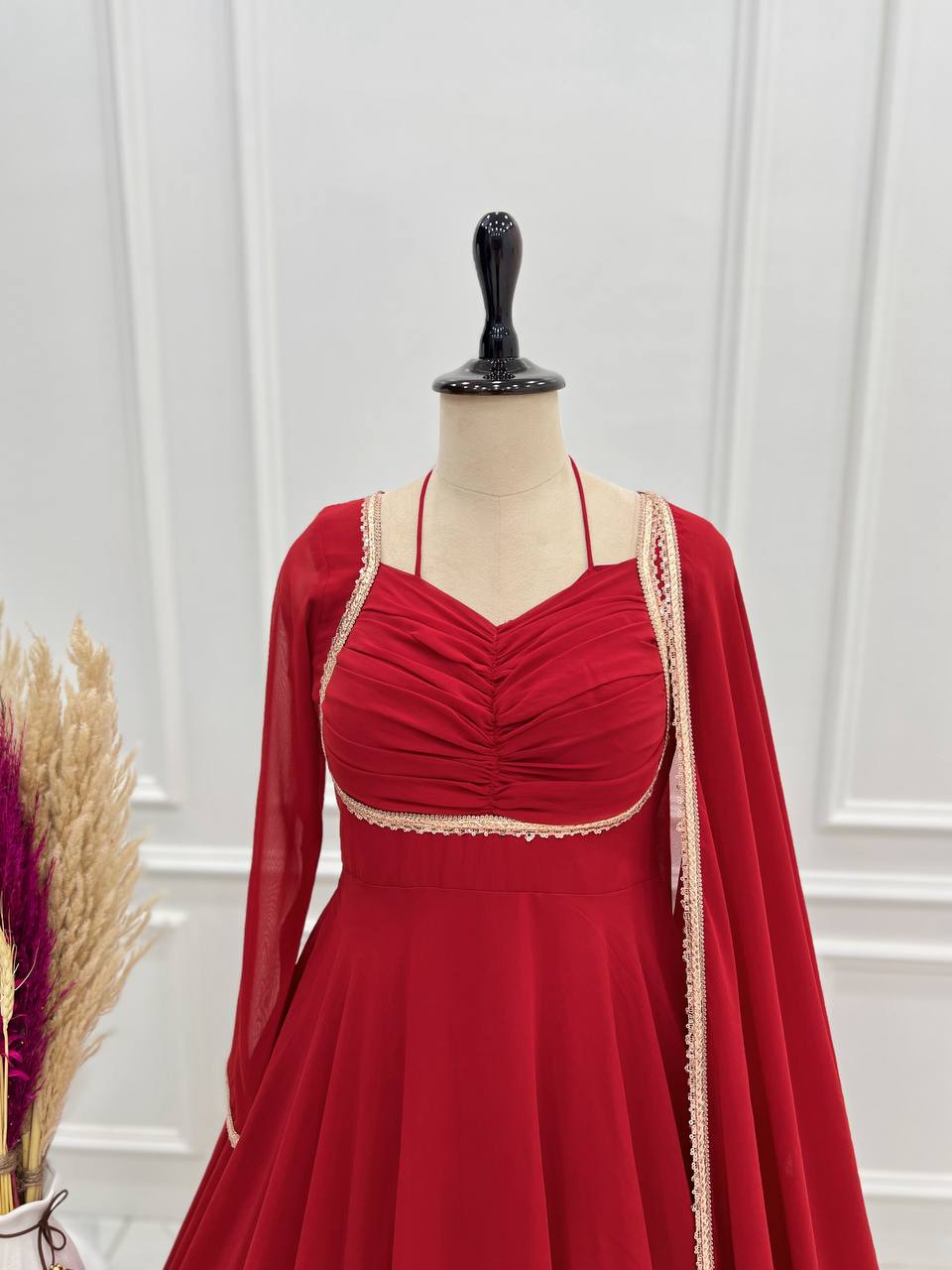 PRESENTING NEW GEORGETTE ANARKALI GOWN DUPPTA FULL SET READY TO WEAR