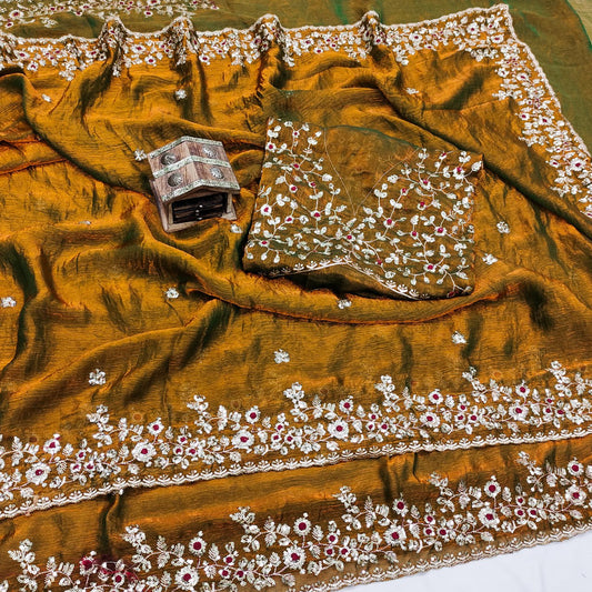 Pure Fandy Chiffon sarees with amazing